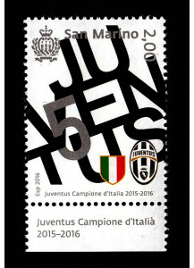 2016 - San Marino francobollo JUVENTUS Campione d'Italia 2015/2016 + Appendice